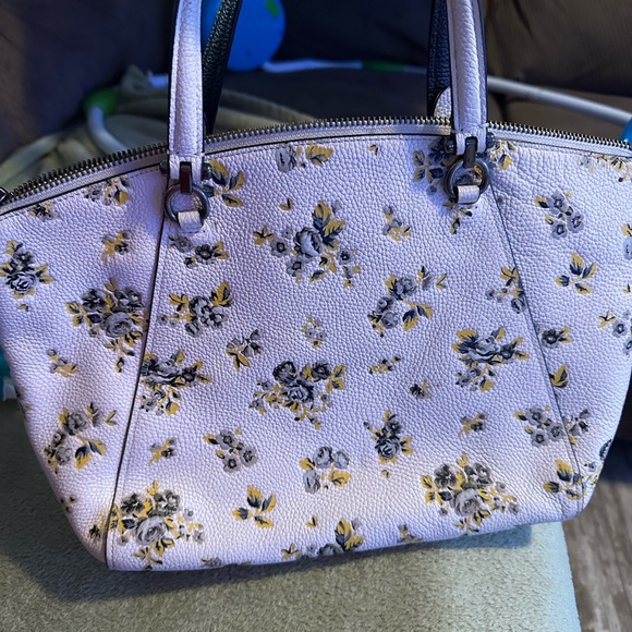Coach White and Yellow Floral Satchel - Picture 5 of 7